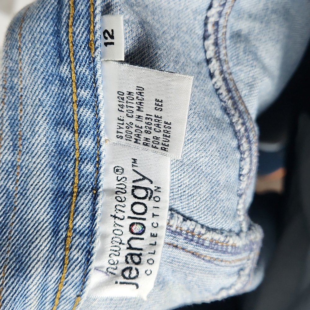 Newport News Long jean skirt side slits Jeanology denim 12 1990 - Picture 6 of 6
